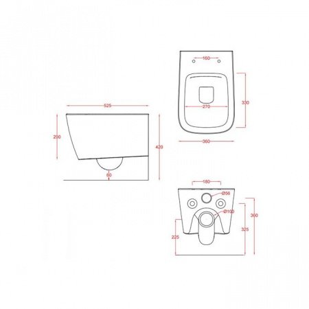 Унитаз подвесной ArtCeram A16 Mini ASV005 белый матовый, без сиденья