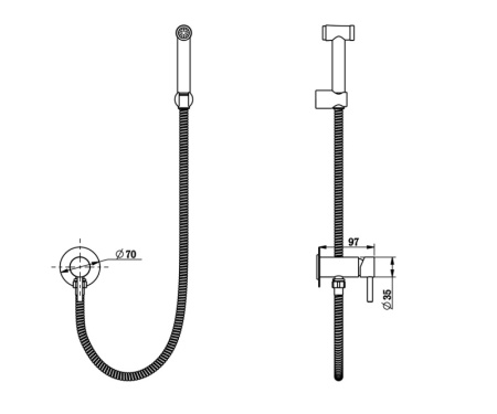 Гигиенический душ со смесителем Bronze de Luxe SCANDI 14512/1B, черный