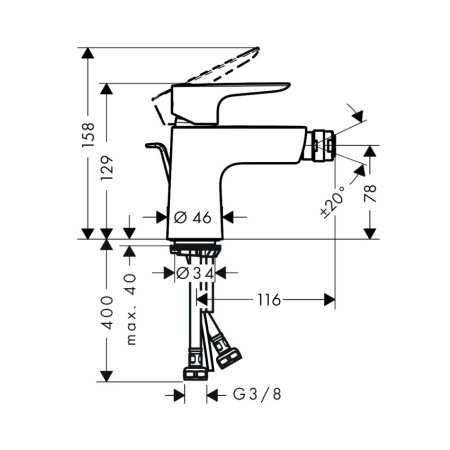Смеситель для биде Hansgrohe Talis E 71720140 бронза шлифованная
