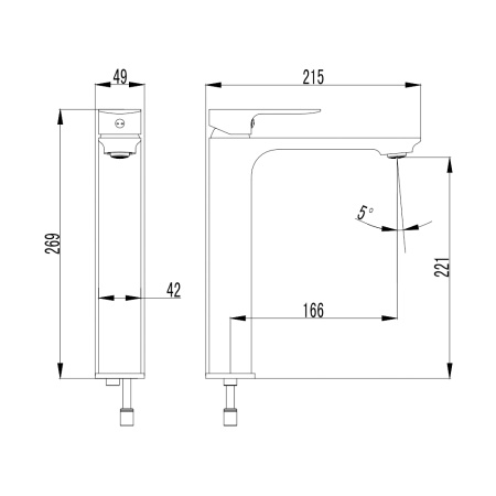 Смеситель для раковины AQUAme Monza AQM6314CR хром