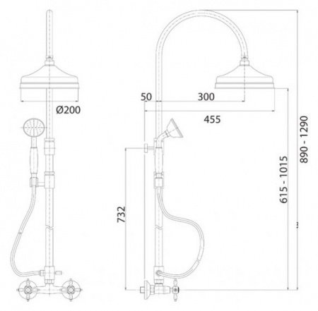 Душевая стойка Cezares ATLANTIS-NOSTALGIA-CD-01 хром