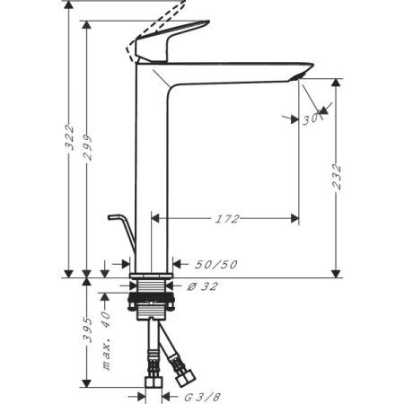 Смеситель для раковины Hansgrohe Logis Fine 71258000 хром