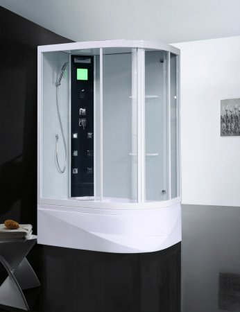 Душевая кабина Orans 86155L0 130x90x220 профиль белый, стекло прозрачное