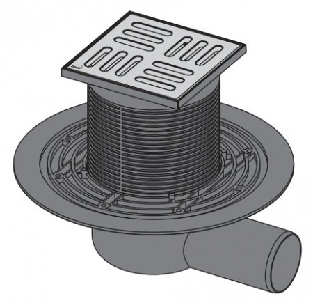 Душевой трап Alcaplast APV101 Хром матовый/Серый