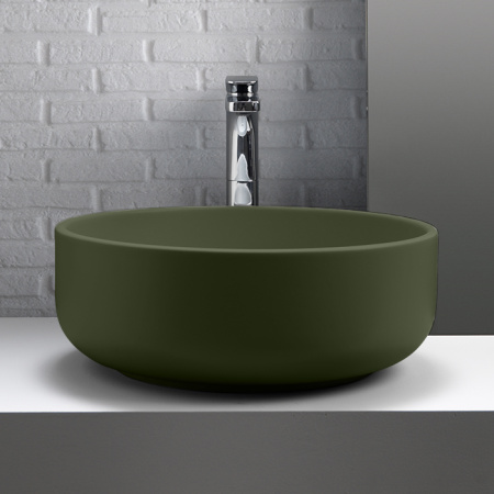 Раковина накладная 46см Kerasan Ciotola 430211 зеленый матовый