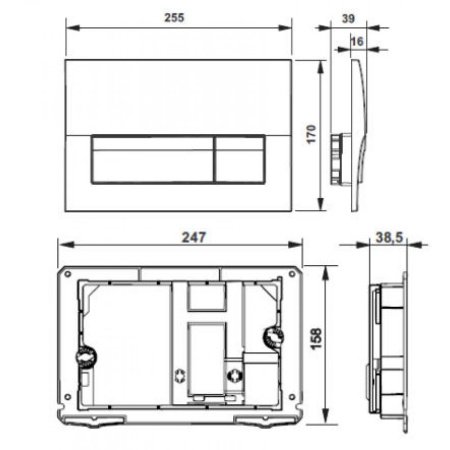 Кнопка смыва для унитазов Roca Active B01 8901170B1 хром