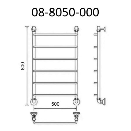 Полотенцесушитель водяной Маргроид Вид 8 80х50 хром