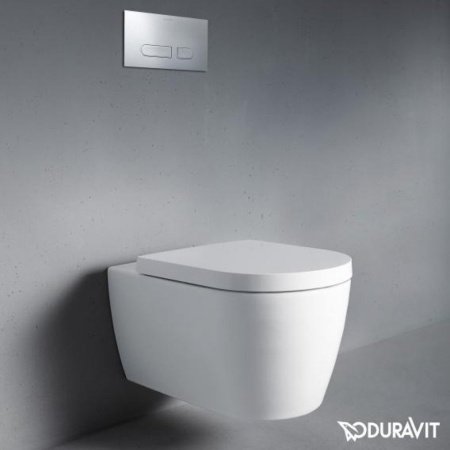 Комплект Duravit Me by Starck 45290900A1: унитаз подвесной 570х360 мм, 252909 + сиденье с микролифтом 002009, цвет белый
