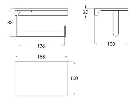 Держатель туалетной бумаги с полкой Benesque Lumiere 70010106 бронза брашированная
