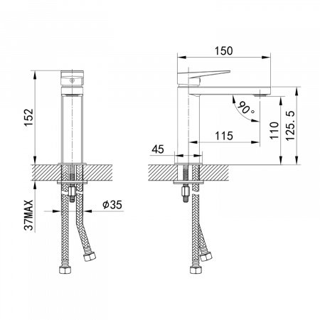 Смеситель для раковины IDDIS Bridge BRDSB00i01 хром глянцевый