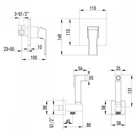 Смеситель для биде Lemark Unit LM4519C хром