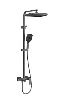 Душевая стойка со смесителем Vincea Cube VSFS-4C12GM вороненая сталь