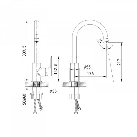 Смеситель для раковины IDDIS Slide SLIBLBTi01 черный матовый