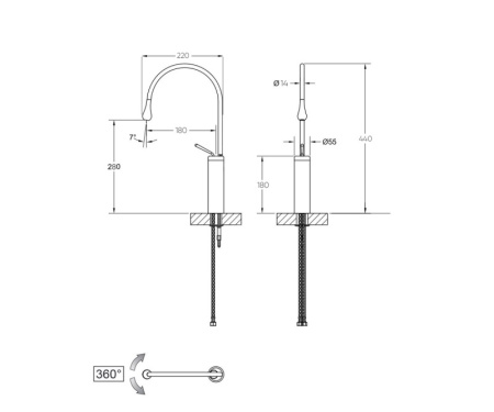 Смеситель для раковины Bronze de Luxe SCANDI 9015C, хром