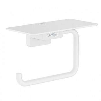 Держатель для туалетной бумаги с полкой для телефона Hansgrohe AddStories 41772700 белый матовый