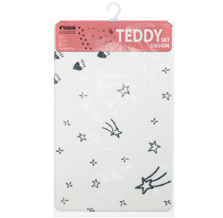 Коврик для ванной Fixsen Teddy Sky  1-ый, FX-6001S, белый, 50х80см