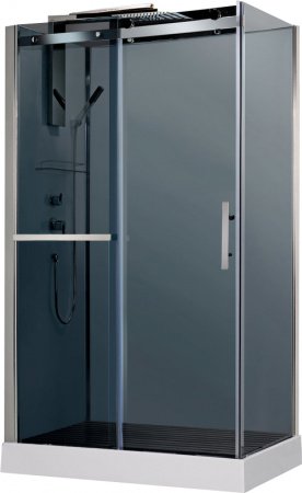 Душевая кабина Orans 8629ED0 120x80x220 профиль хром, задние стенки белое стекло, фронтальное стекло тонированное