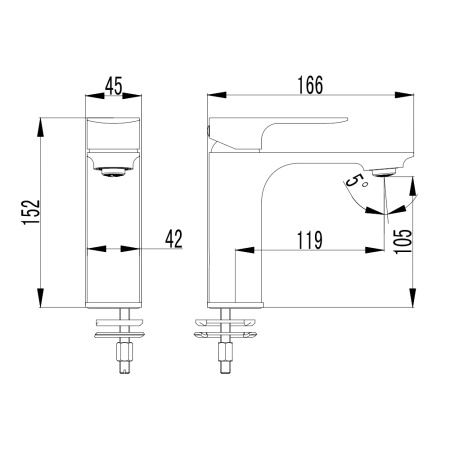 Смеситель для раковины AQUAme Monza AQM6310GM вороненая сталь