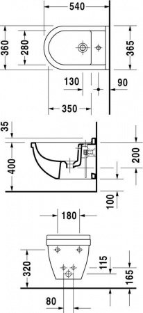 Биде подвесное Duravit Starck 3 228015
