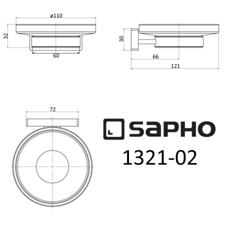 Мыльница Sapho OLYMP 1321-02 хром