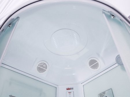 Душевая кабина Timo Eco TE-0700 100x100x215 профиль белый, стекло рифленое