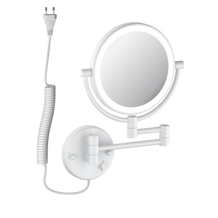 Косметическое зеркало с 5-ти кратным увеличением и подсветкой Timo Saona 13376/16 белый матовый