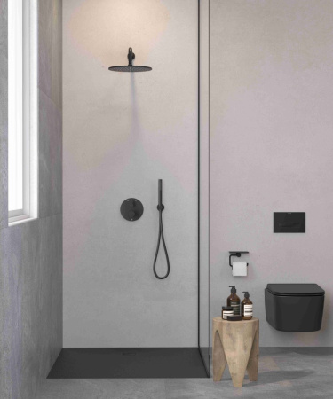Встраиваемая душевая система с термостатом Kludi Nova Fonte 208313915 черный матовый