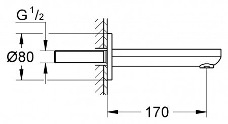 Излив для ванны Grohe Eurosmart Cosmopolitan 13261000 хром