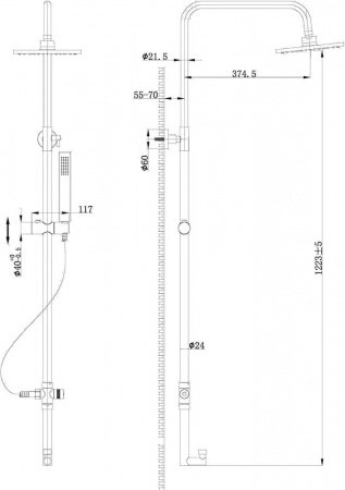 Душевая стойка BelBagno Trula TRU-COLD-U-CRM без смесителя
