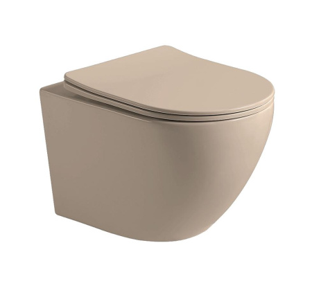 Унитаз подвесной безободковый Vincea Globo VT1-14SMC капучино матовый, с сиденьем микролифт