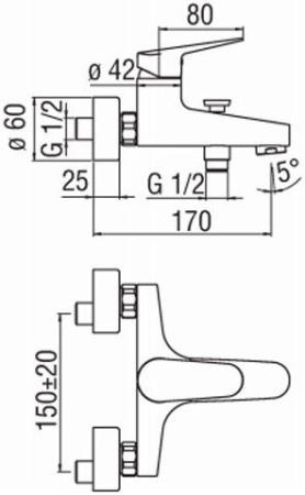 Смеситель для ванны Nobili Blues BS101110/1CR хром