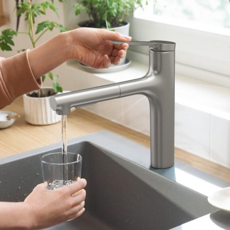 Смеситель для кухни Hansgrohe Zesis M33 74801800 нержавеющая сталь