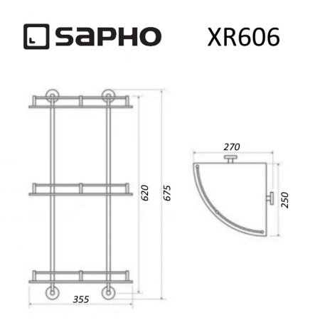 Полка Sapho X-ROUND XR606 хром