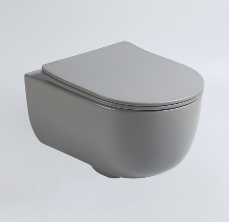 Унитаз подвесной безободковый Vincea Evo VT1-34SMG серый матовый, с сиденьем микролифт