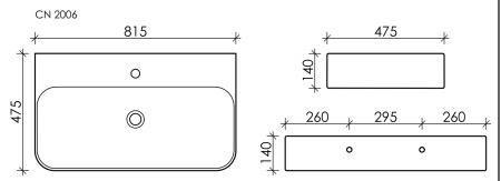 Раковина подвесная 81см Ceramica Nova Aura CN2006 белый