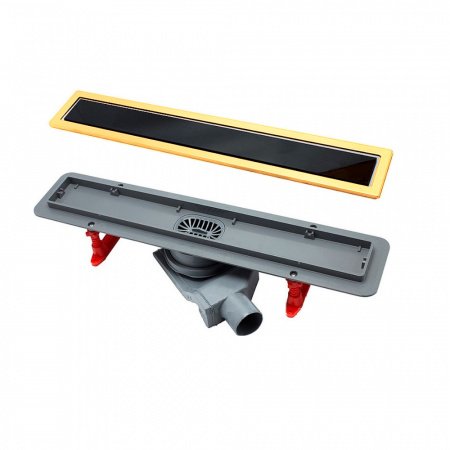 Душевой лоток Pestan Confluo Premium Gold Black Glass Line 650