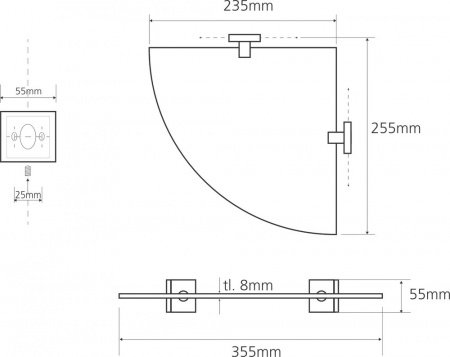 Полка стеклянная Bemeta Beta 132102012 Хром