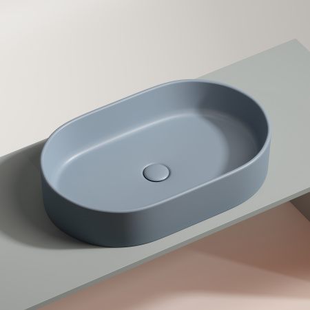 Раковина накладная 60см Ceramica Nova Element CN6048MHL серо-голубой матовый