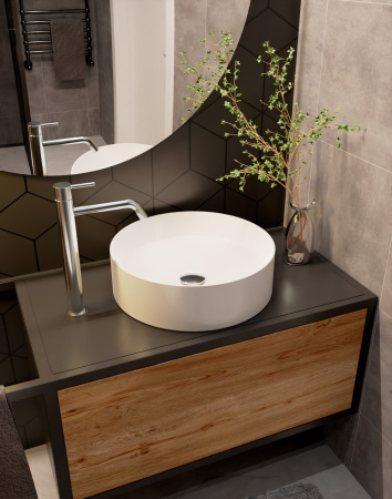 Раковина накладная 40см AQUAme AQM5007 белый