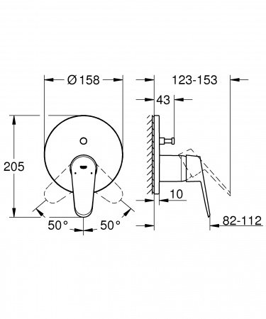Смеситель для душа Grohe Eurodisc Cosmopolitan 24056002 хром