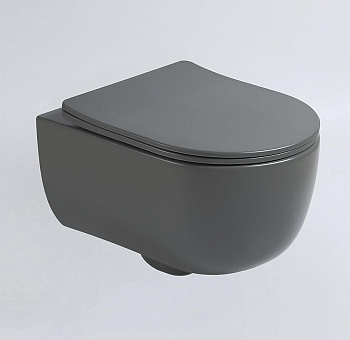 Унитаз подвесной безободковый Vincea Evo VT1-34SMA антрацит матовый, с сиденьем микролифт