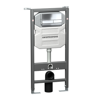 Система инсталляции для унитазов CERAMICA NOVA Envision CN1002CH с кнопкой смыва Flat цвет хром, креплениями