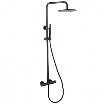 Душевая стойка с термостатом ABBER Wasser Kreis AF8160B черный матовый