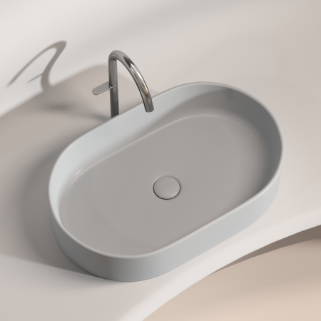 Раковина накладная 60см Ceramica Nova Element CN6048MSG серый матовый