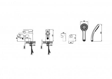 Смеситель для ванны с душем Lemark Status LM4415C хром