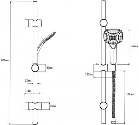 Душевой гарнитур Bien Flat BD24031107 Хром