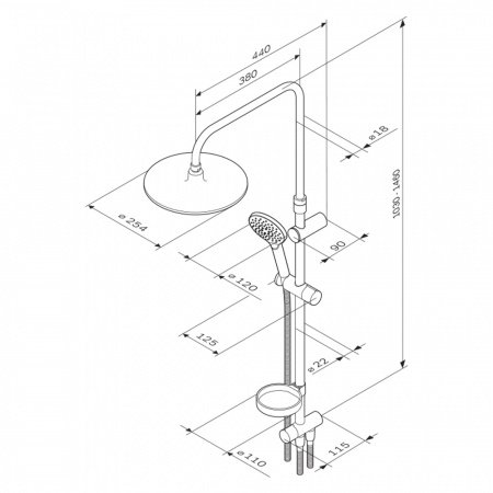 Душевая стойка Am.Pm Like F0780064 хром
