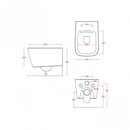 Унитаз подвесной ArtCeram A16 ASV003 13;00 оранжевый, без сиденья