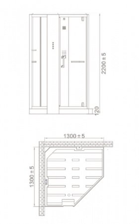 Душевая кабина Orans 89106B0 130x130x220 профиль черный, стекло прозрачное