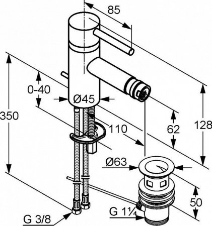 Смеситель для биде Kludi Bozz 385330576 хром